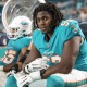 Patrick Paul during his preseason debut against the Atlanta Falcons