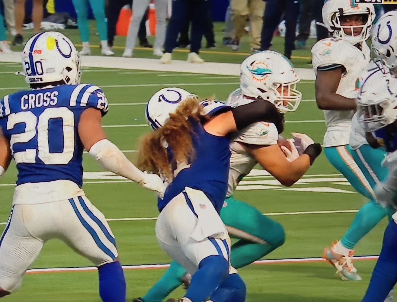 Alec Ingold had one of two fumbles that killed the Miami Dolphins' chances in loss to the Colts.